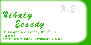 mihaly ecsedy business card